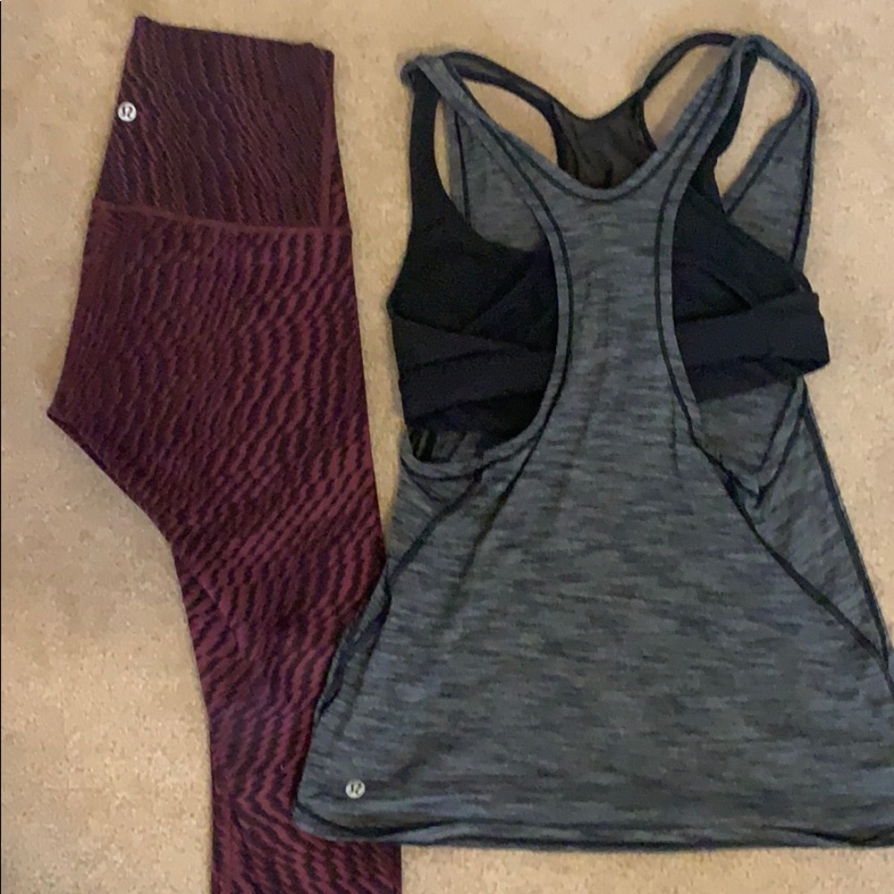 Lululemon Size 4 Top/Bra/Legging Set